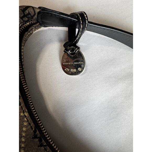 Dooney & Bourke Monogram Jacquard Hobo Shoulder Bag Black Trim Y2K - Picture 8 of 8